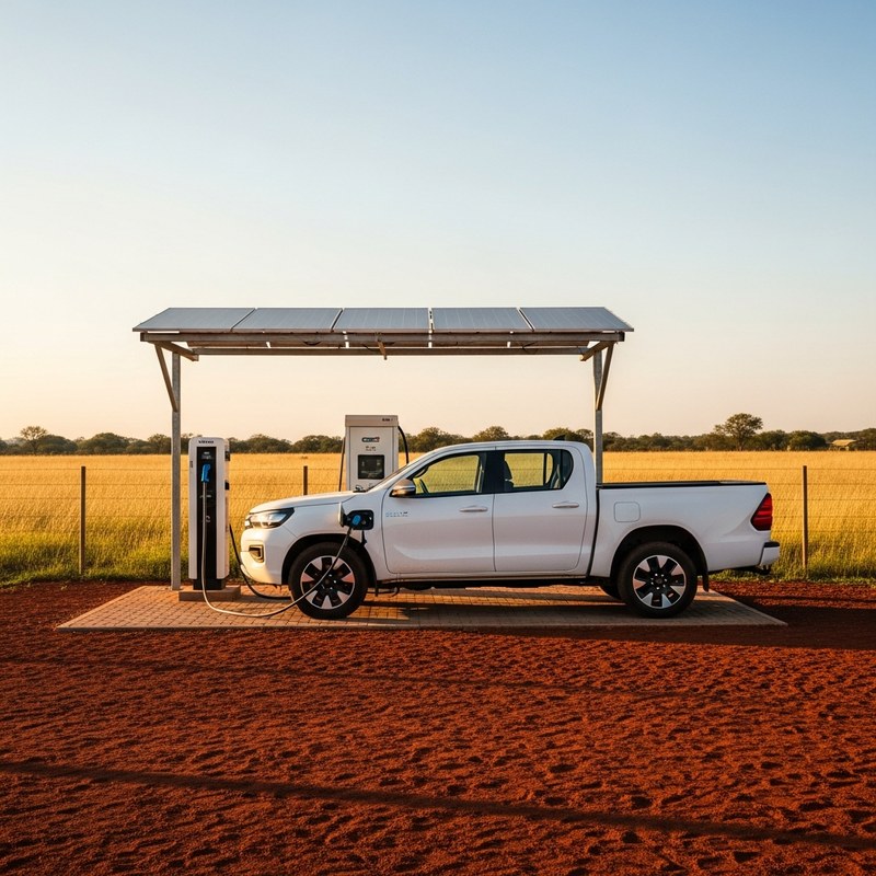 Electric vehicle charging at solar station