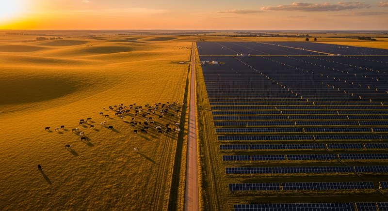 Farmland and solar coexisting on the Highveld