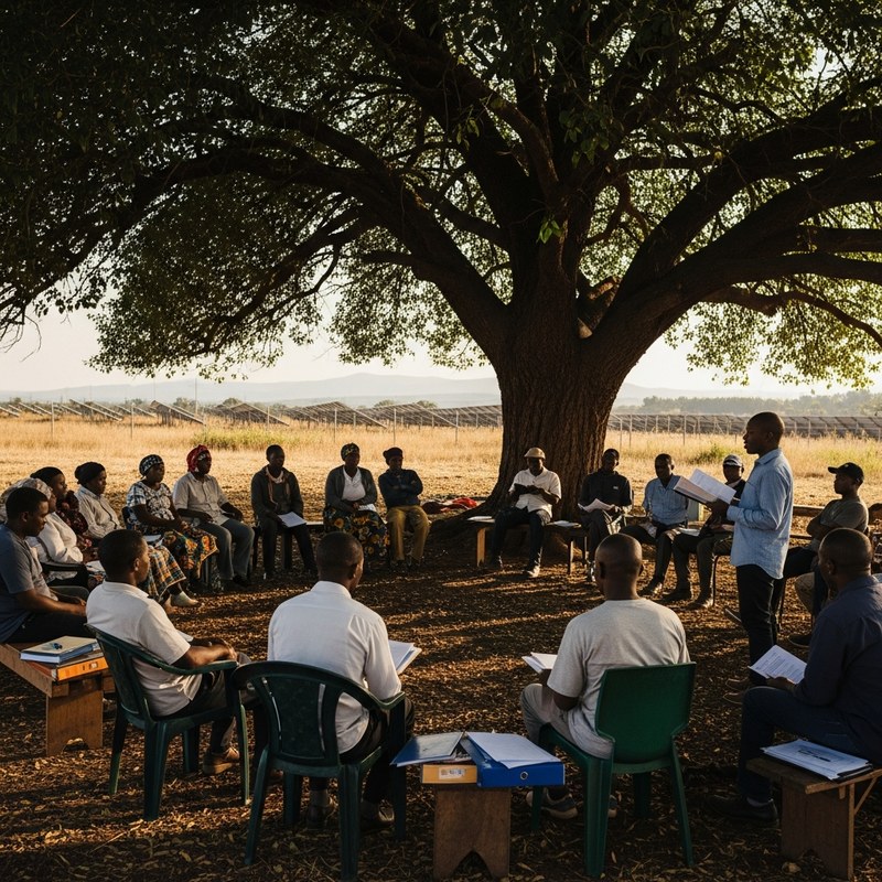 Community meeting under a tree