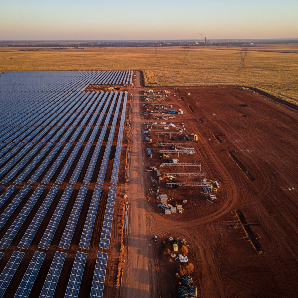 Aerial view of the Middelburg Solar Farm site in Mpumalanga