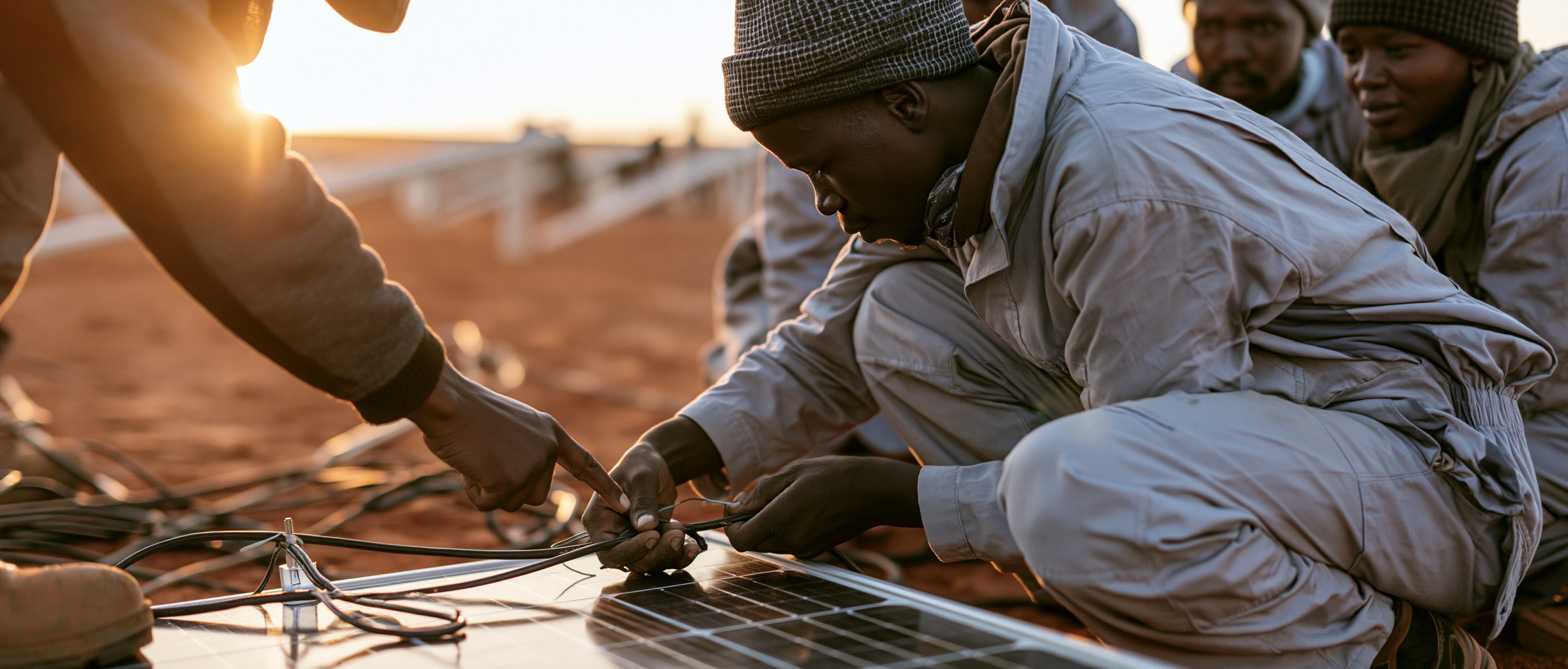 Skills training at solar farm